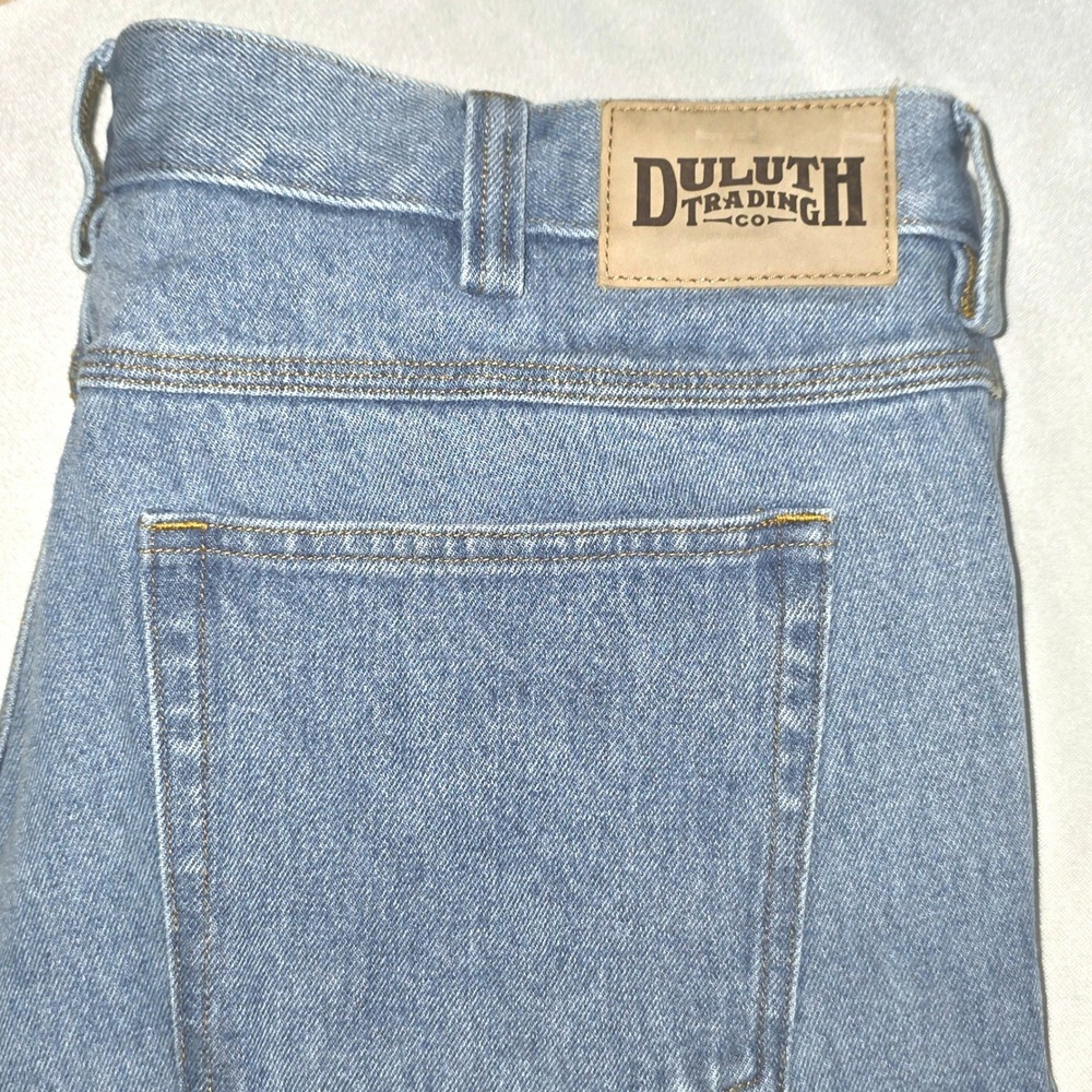 Duluth Trading Co Ballroom Men Jeans‎ Light Wash Blue Denim Straight Leg 38X30